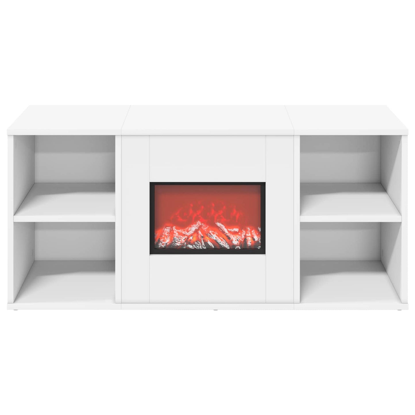 vidaXL Ηλεκτρικό τζάκι Λευκό 100 x 37 x 45,5 cm Επεξεργασμένο ξύλο