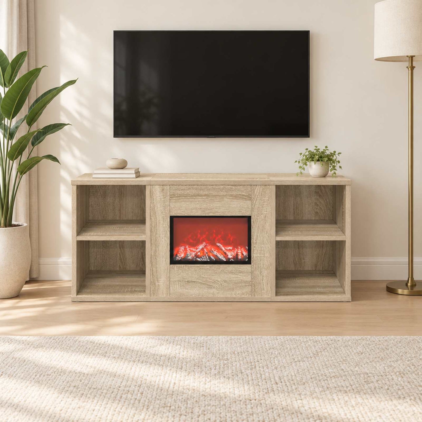 vidaXL Ηλεκτρικό τζάκι Sonoma 100 x 37 x 45,5 cm Επεξεργασμένο ξύλο