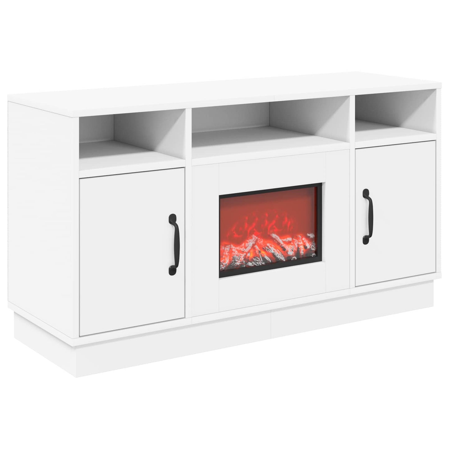 vidaXL Ηλεκτρικό τζάκι Λευκό 100 x 33 x 55 cm Επεξεργασμένο ξύλο