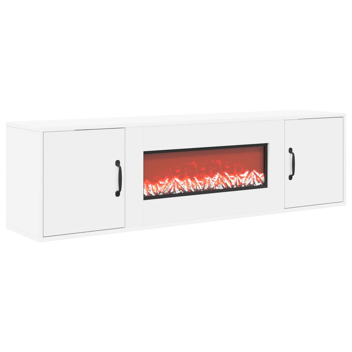 vidaXL Ηλεκτρικό τζάκι Λευκό 140,5 x 30 x 39 cm Επεξεργασμένο ξύλο