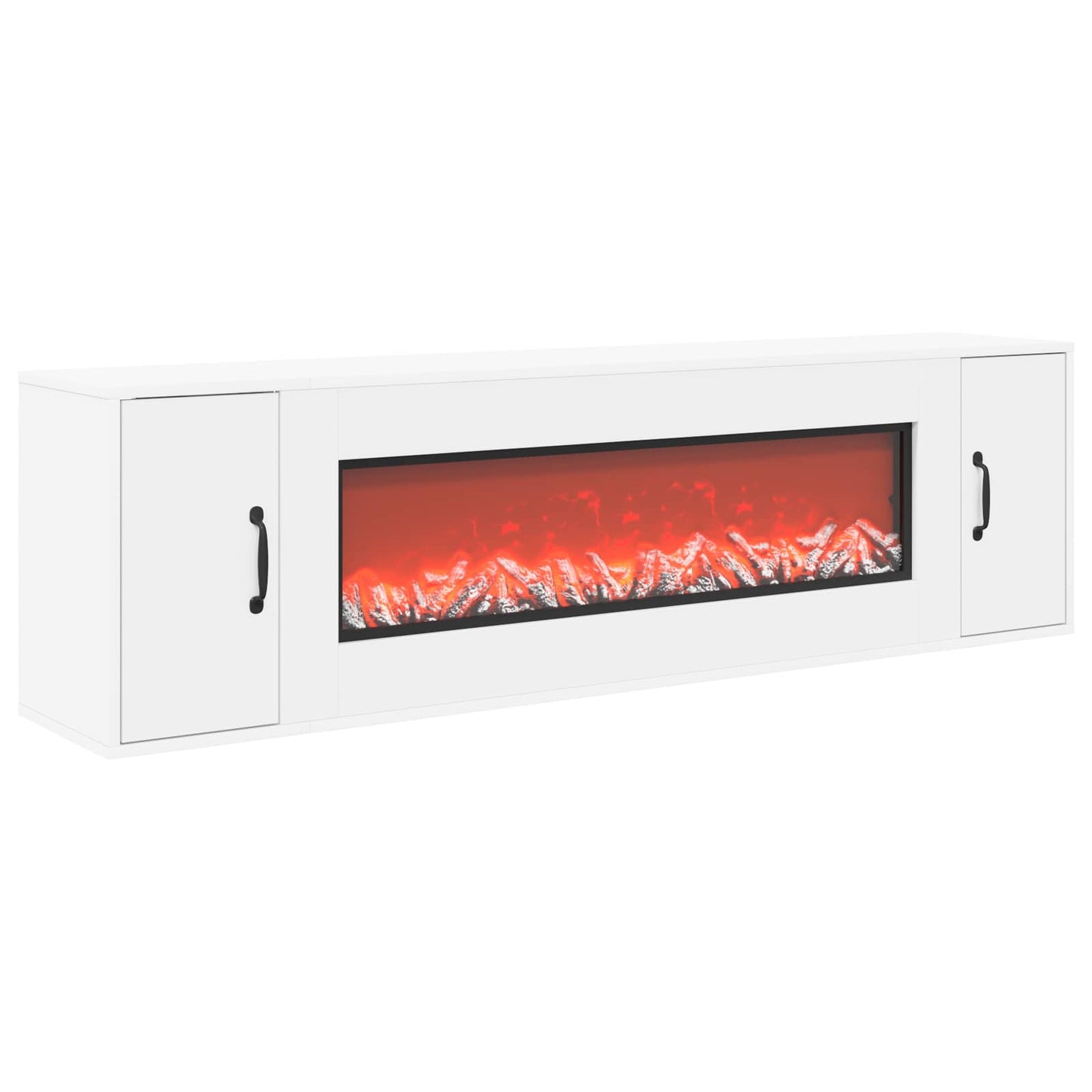 vidaXL Ηλεκτρικό τζάκι Λευκό 155 x 30 x 44 cm Επεξεργασμένο ξύλο
