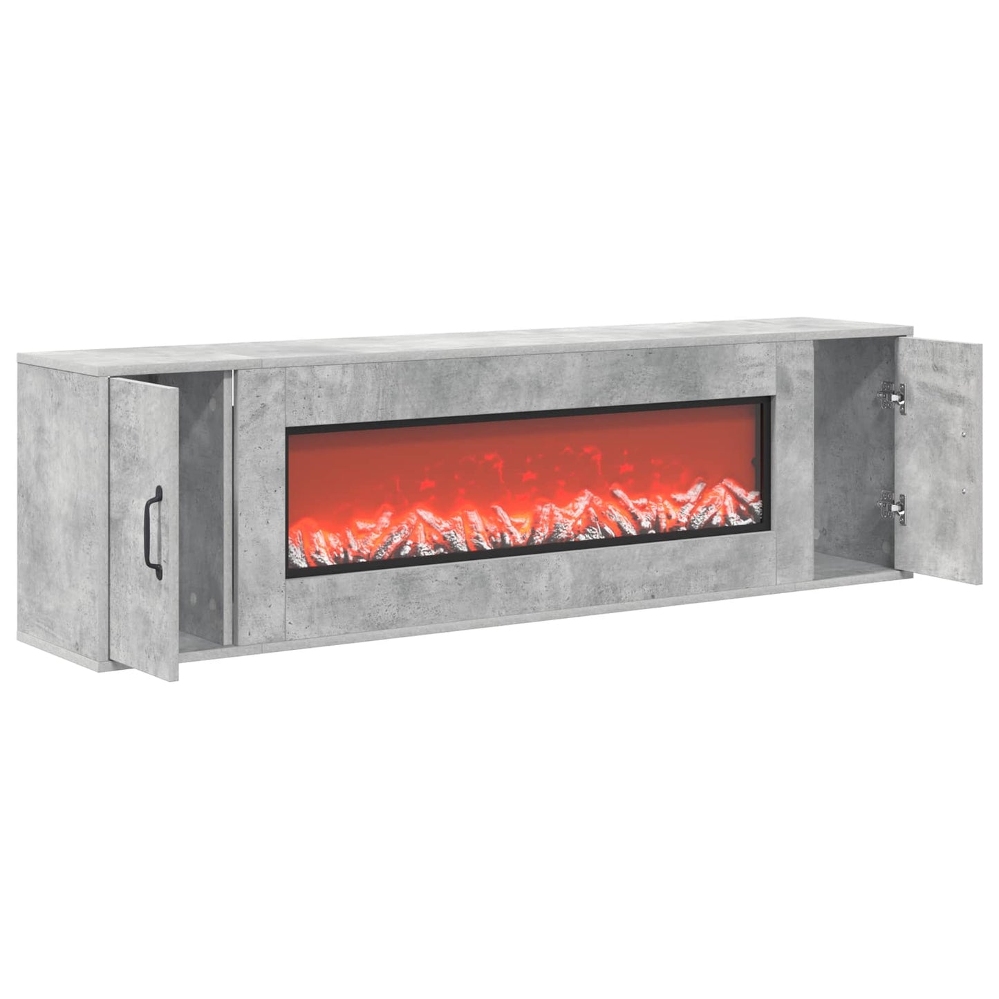 vidaXL Ηλεκτρικό τζάκι Σκυρόδεμα 155 x 30 x 44 cm Επεξεργασμένο ξύλο