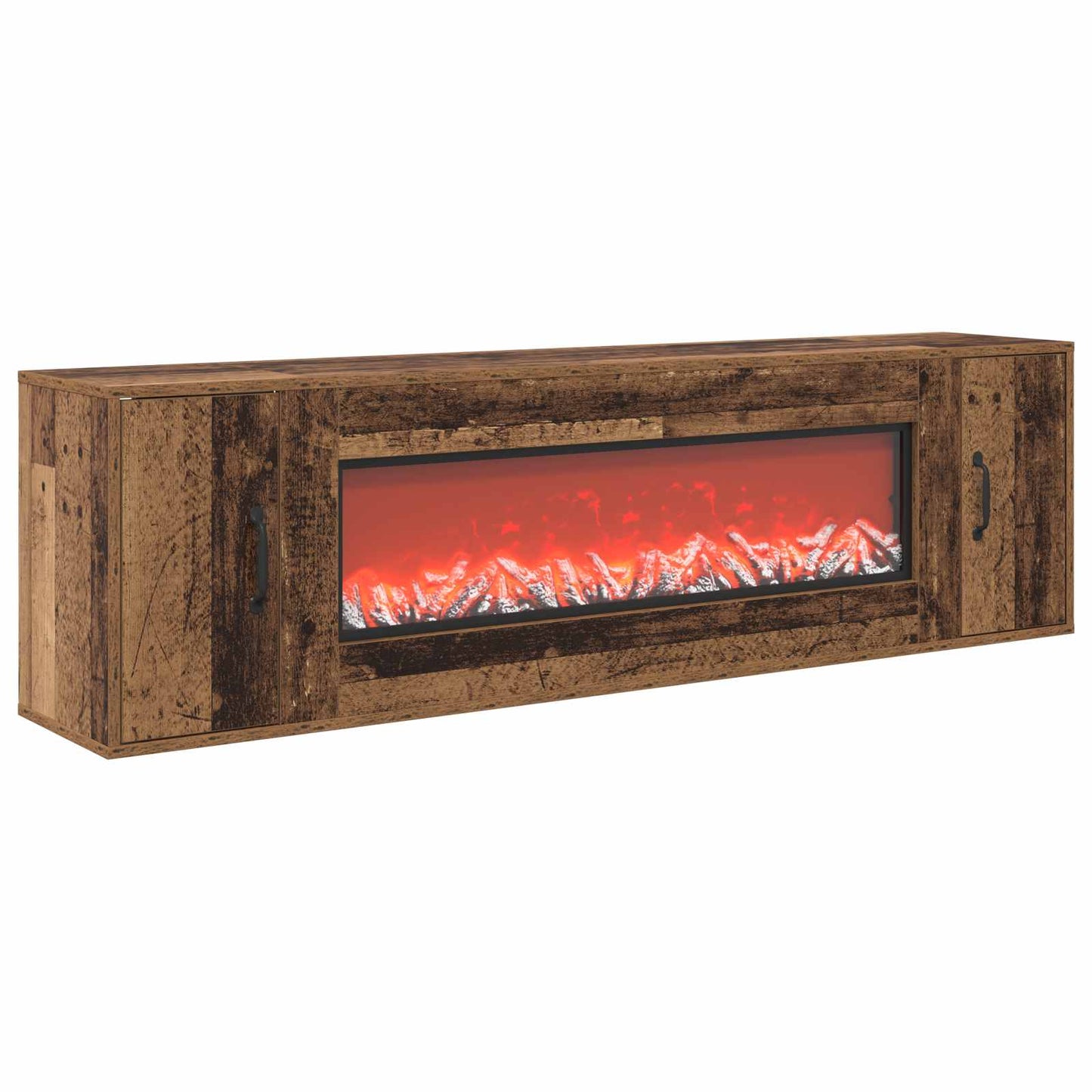 vidaXL Ηλεκτρικό τζάκι Παλαιωμένο ξύλο 155 x 30 x 44 cm