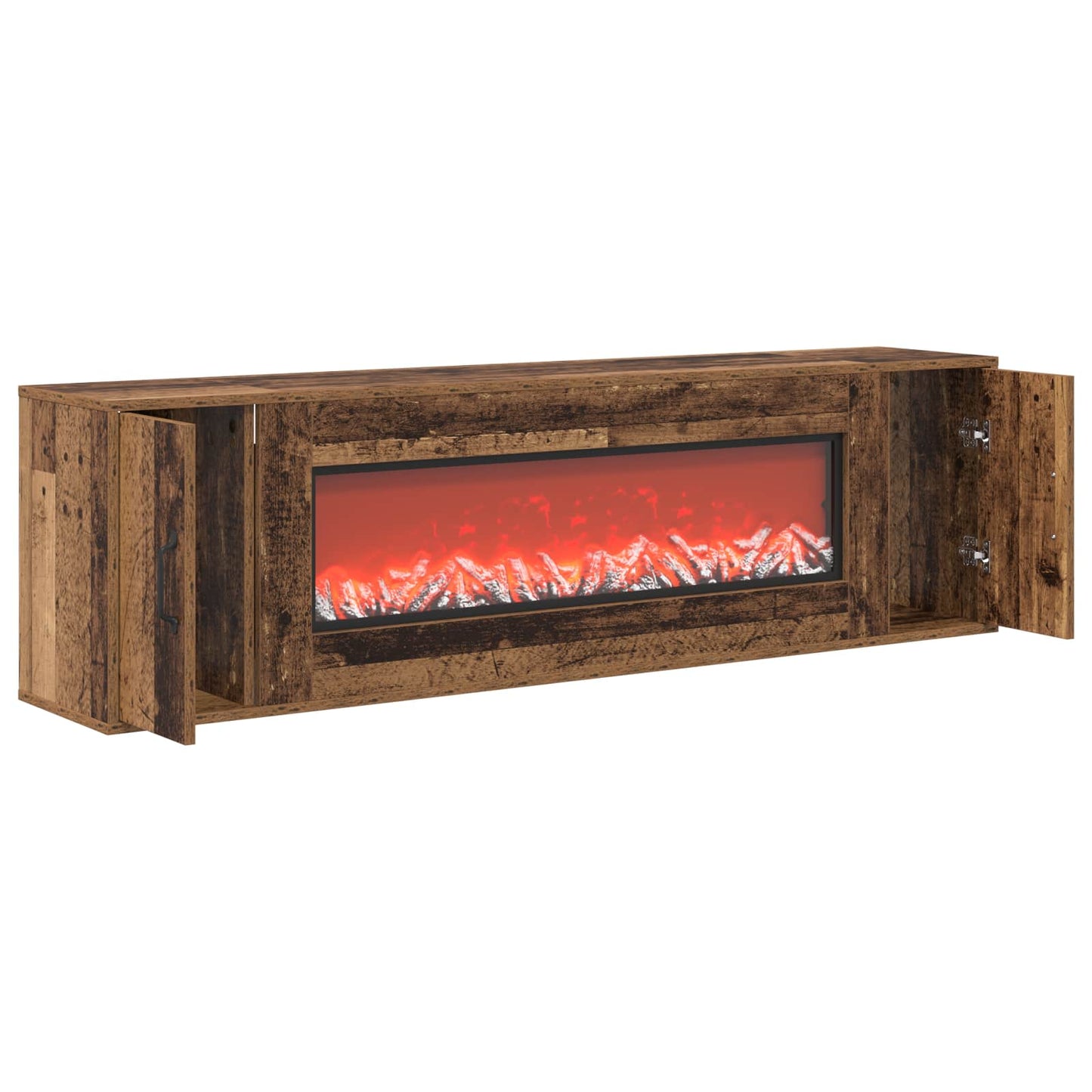 vidaXL Ηλεκτρικό τζάκι Παλαιωμένο ξύλο 155 x 30 x 44 cm