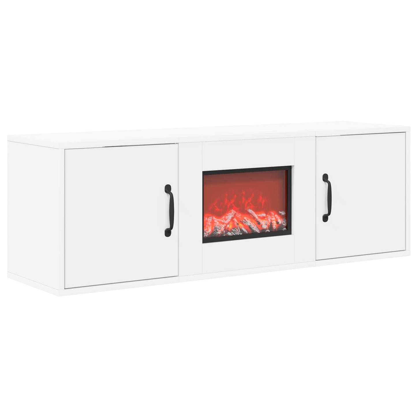 vidaXL Ηλεκτρικό τζάκι Λευκό 110 x 30 x 36,5 cm Επεξεργασμένο ξύλο