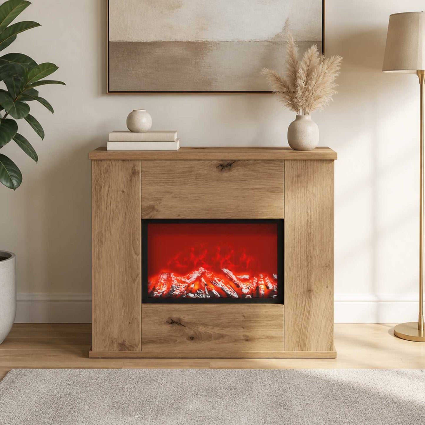 vidaXL Ηλεκτρικό τζάκι Artisan Δρυς 47 x 18 x 48 cm Επεξεργασμένο ξύλο