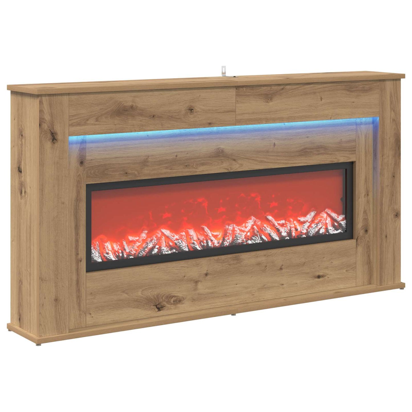 vidaXL Τζάκι με ταινία LED Artisan Δρυς 130 x 20 x 69,5 cm