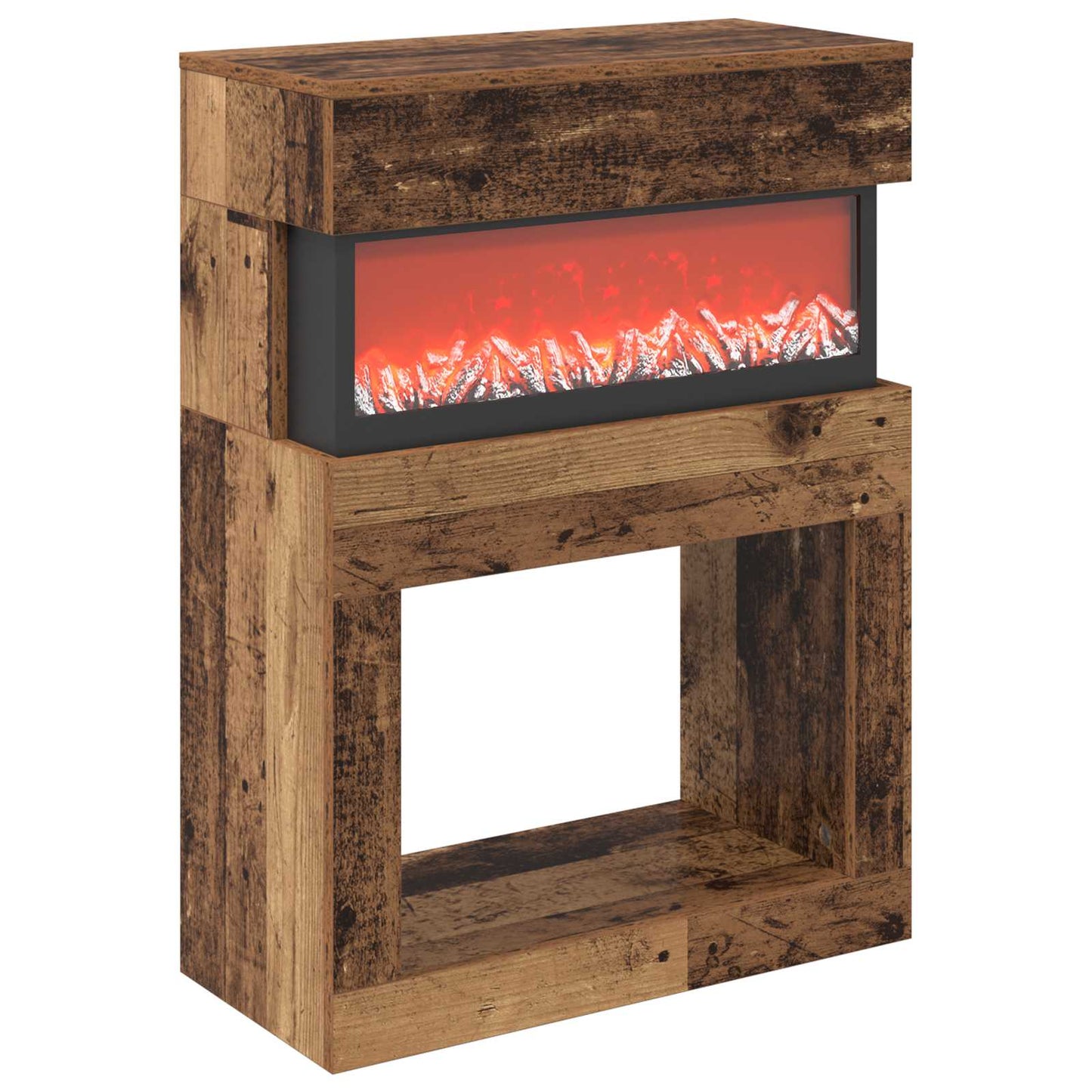 vidaXL Ηλεκτρικό τζάκι Παλαιωμένο ξύλο 64 x 30 x 87 cm