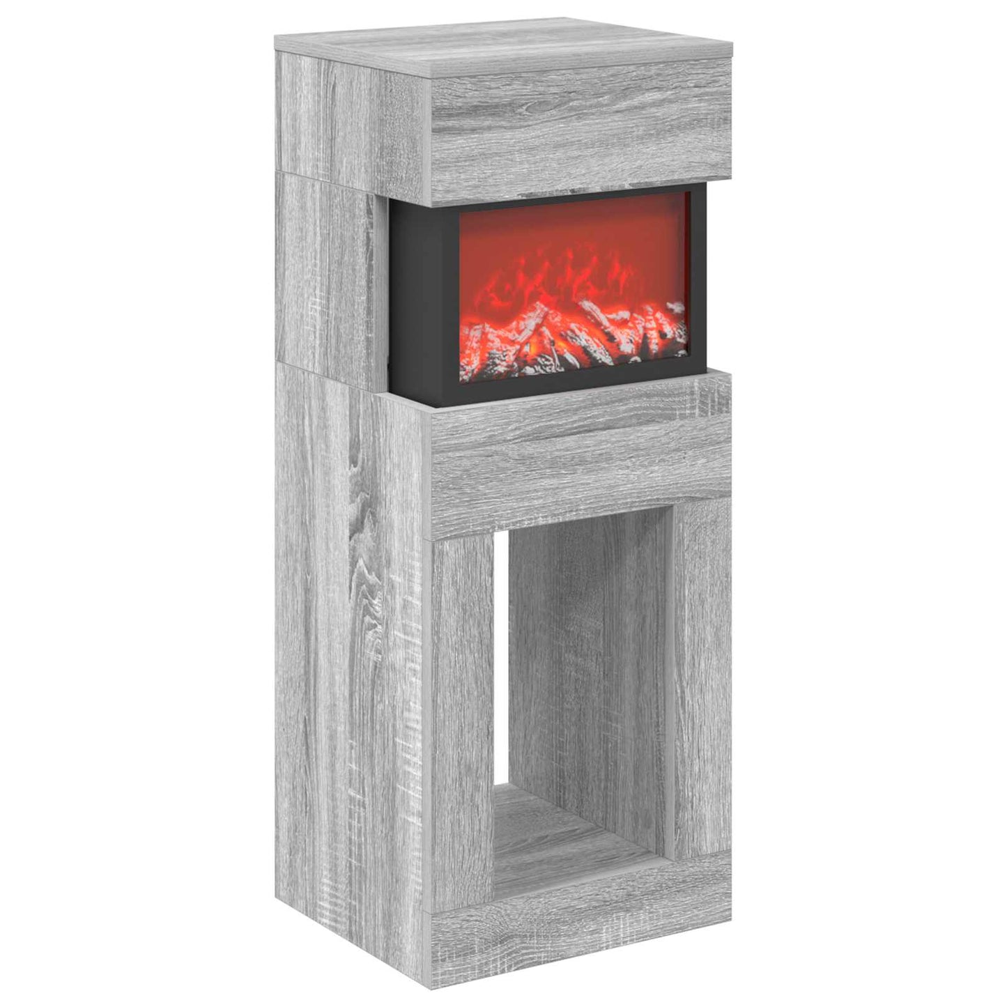 vidaXL Ηλεκτρικό τζάκι Γκρι Sonoma 35 x 30 x 86 cm Επεξεργασμένο ξύλο