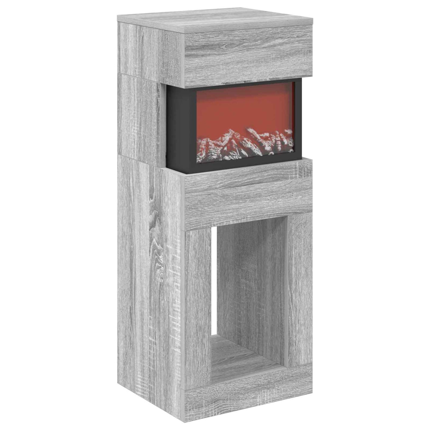 vidaXL Ηλεκτρικό τζάκι Γκρι Sonoma 35 x 30 x 86 cm Επεξεργασμένο ξύλο