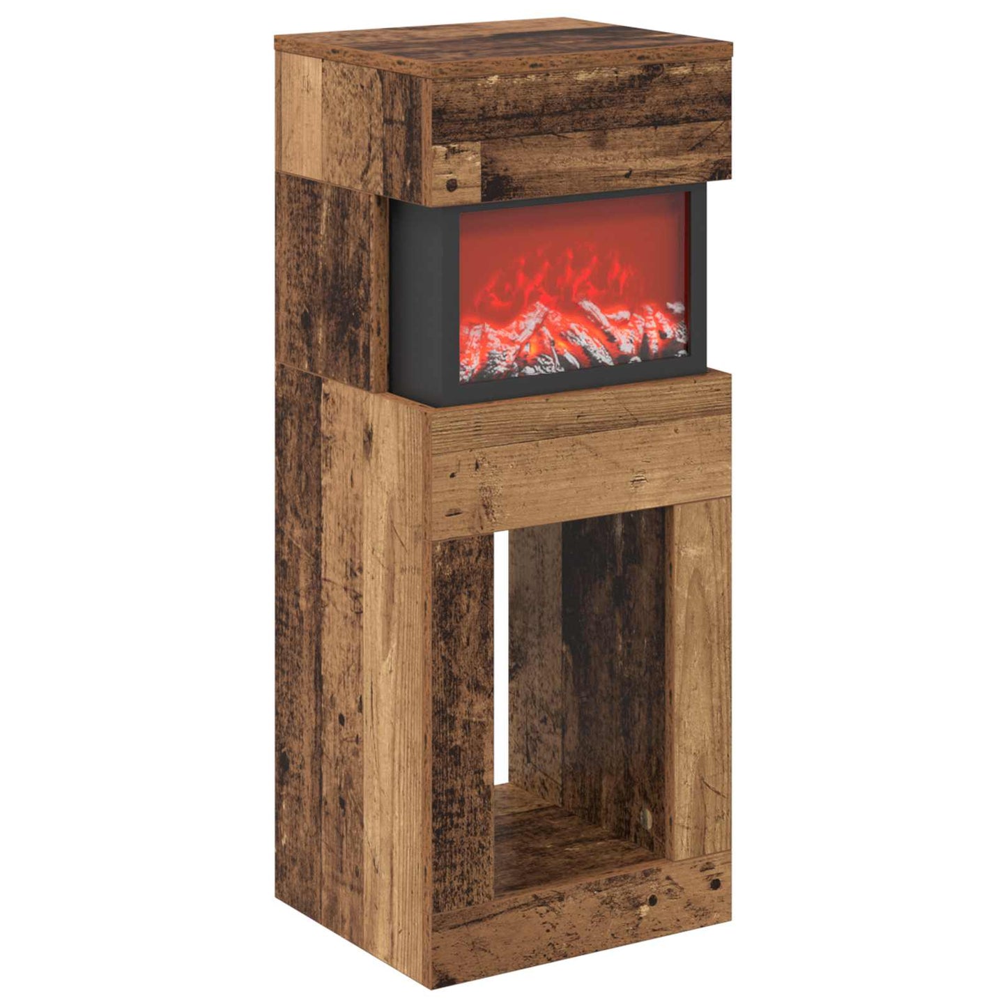 vidaXL Ηλεκτρικό τζάκι Παλαιωμένο ξύλο 35 x 30 x 86 cm