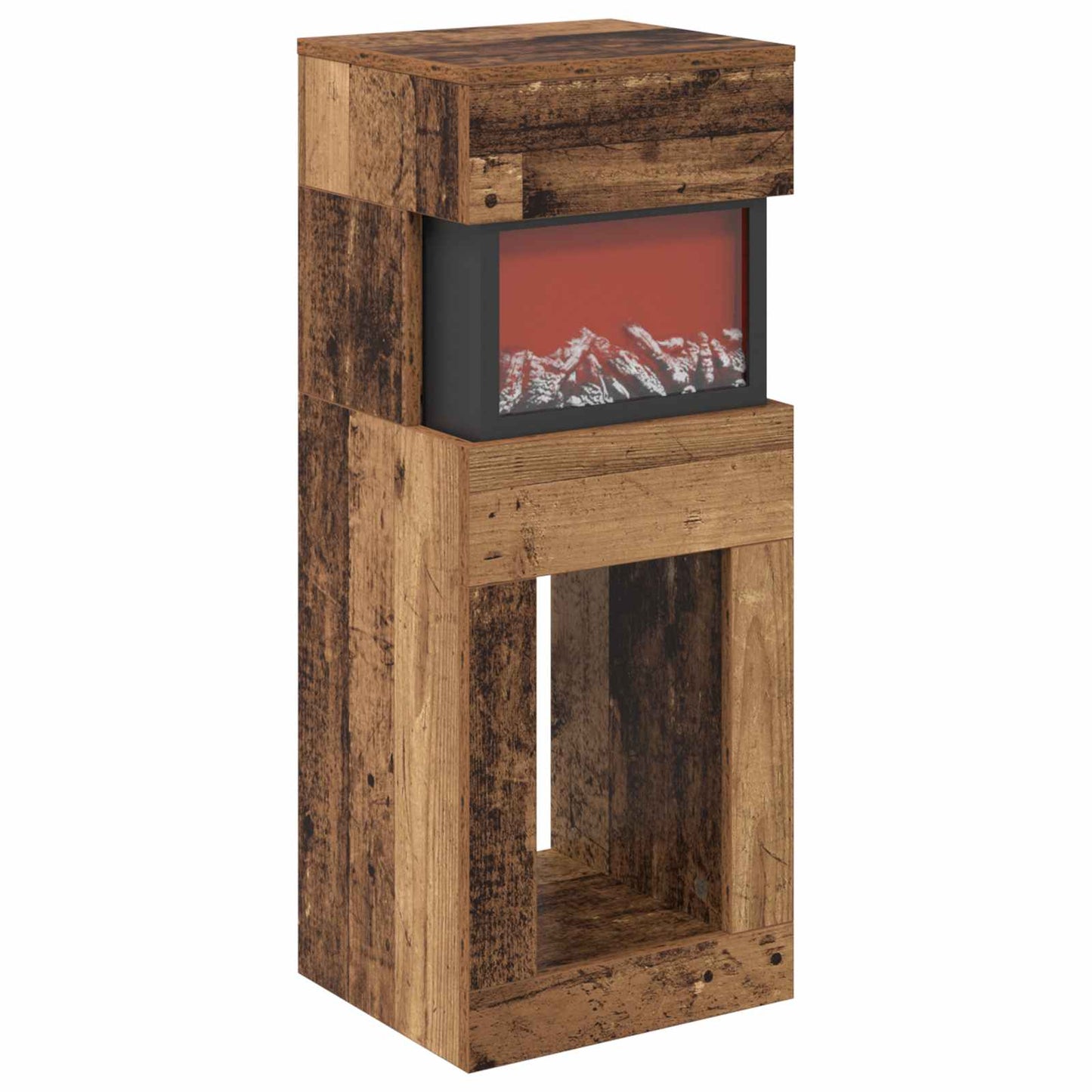 vidaXL Ηλεκτρικό τζάκι Παλαιωμένο ξύλο 35 x 30 x 86 cm