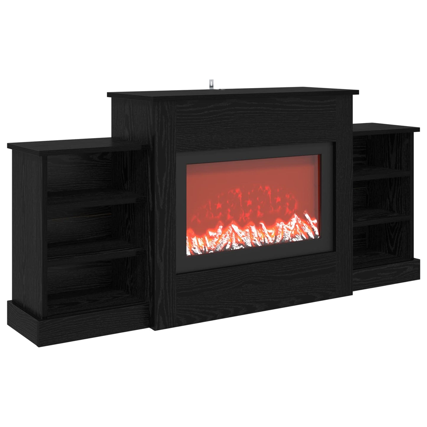vidaXL Ηλεκτρικό τζάκι Μαύρη Δρυς 140 x 30 x 67 cm Επεξεργασμένο ξύλο