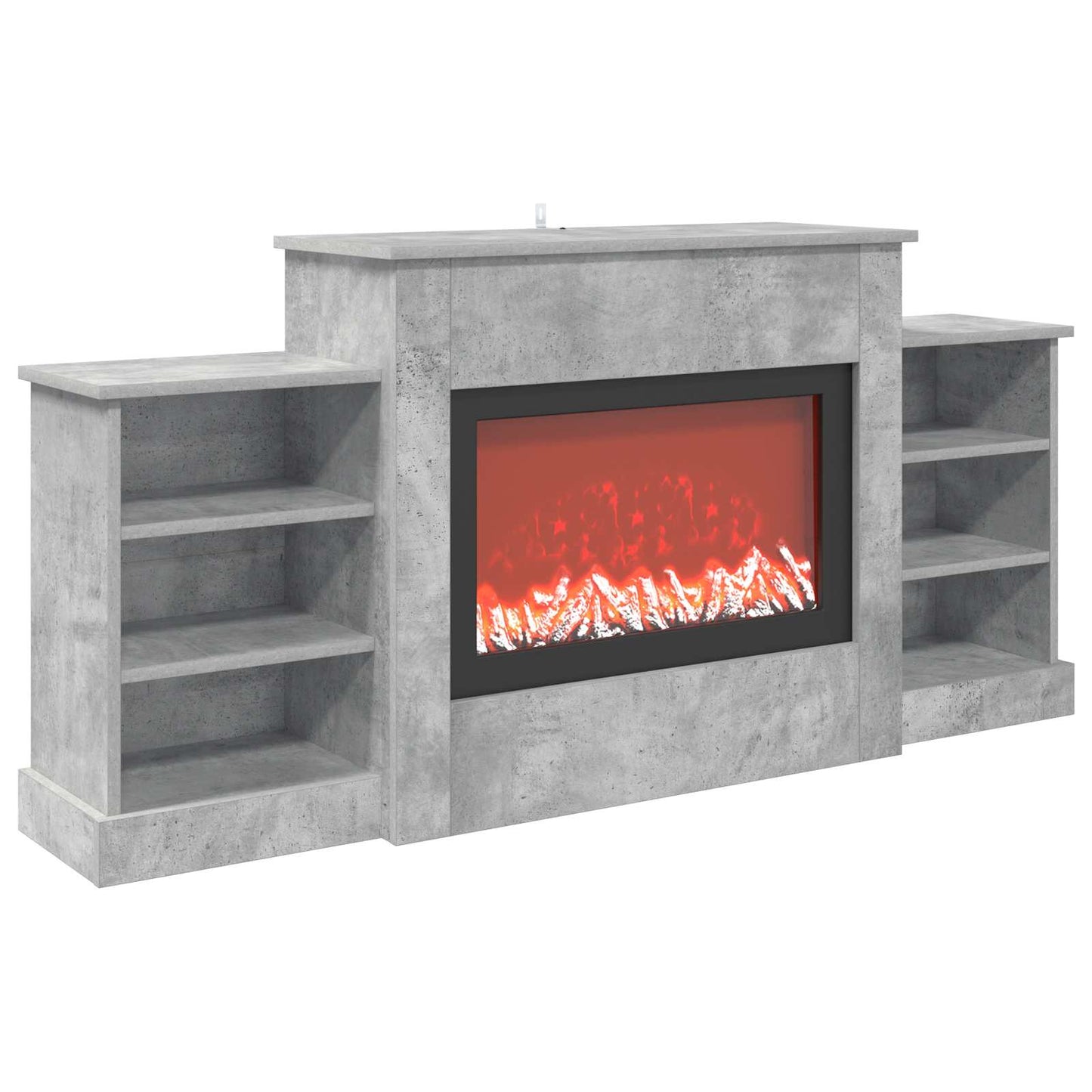vidaXL Ηλεκτρικό τζάκι Σκυρόδεμα 140 x 30 x 67 cm Επεξεργασμένο ξύλο