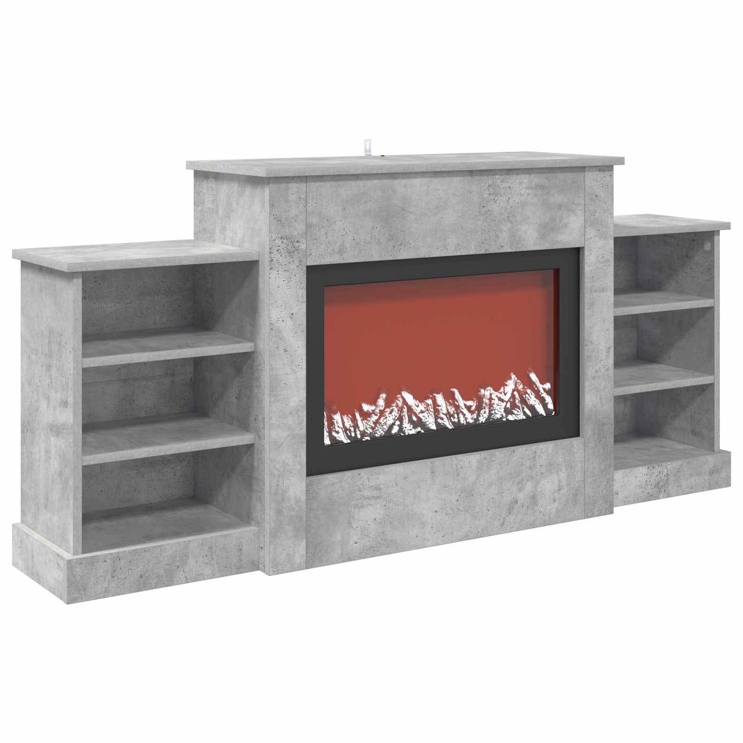 vidaXL Ηλεκτρικό τζάκι Σκυρόδεμα 140 x 30 x 67 cm Επεξεργασμένο ξύλο