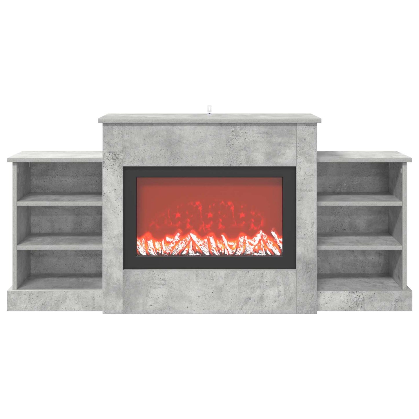 vidaXL Ηλεκτρικό τζάκι Σκυρόδεμα 140 x 30 x 67 cm Επεξεργασμένο ξύλο