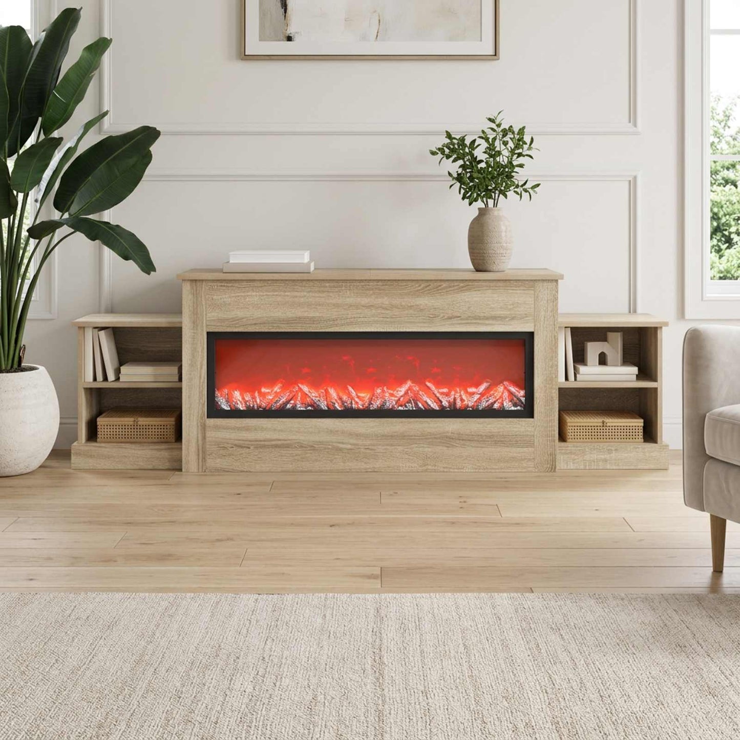 vidaXL Ηλεκτρικό τζάκι Sonoma 177 x 30 x 56,5 cm Επεξεργασμένο ξύλο