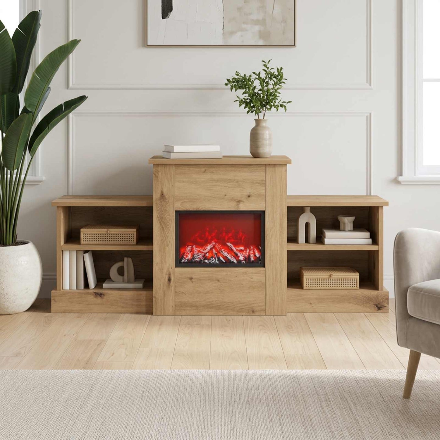 vidaXL Ηλεκτρικό τζάκι Artisan Δρυς 110 x 30 x 50 cm