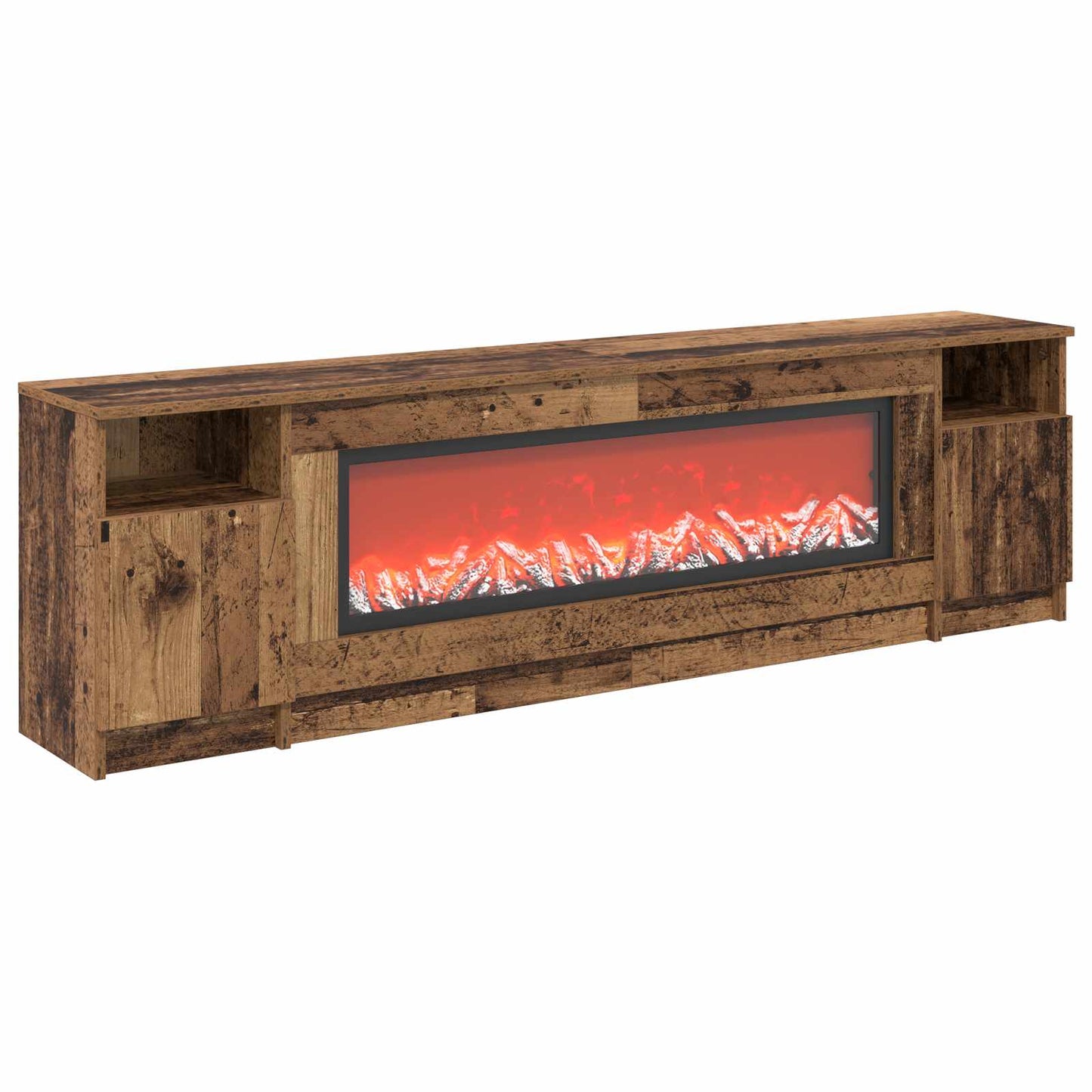 vidaXL Ηλεκτρικό τζάκι Παλαιωμένο ξύλο 165 x 28,5 x 47 cm