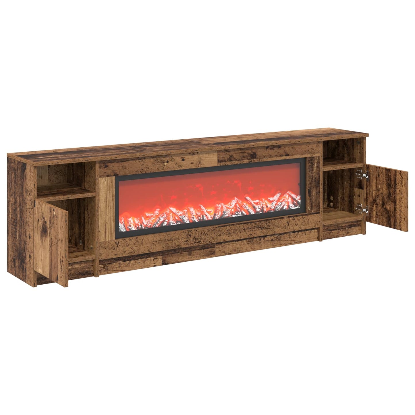 vidaXL Ηλεκτρικό τζάκι Παλαιωμένο ξύλο 165 x 28,5 x 47 cm