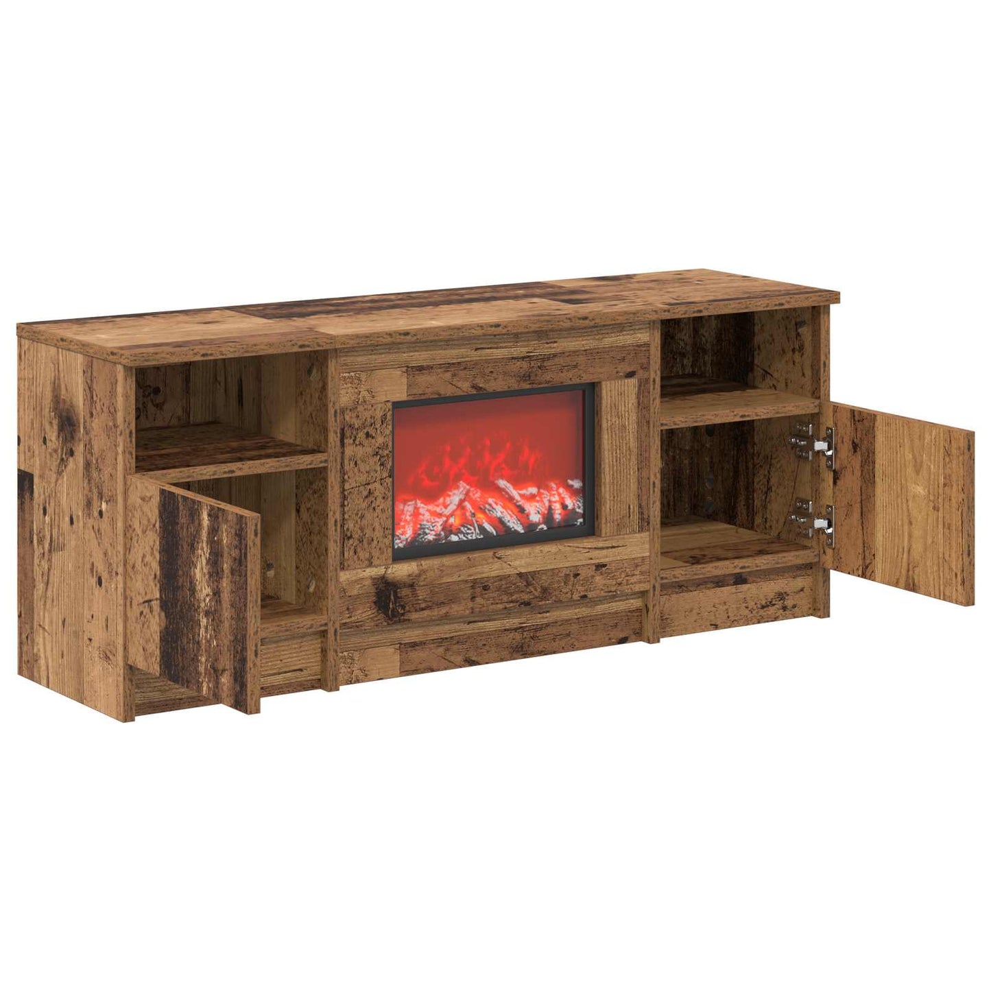vidaXL Ηλεκτρικό τζάκι Παλαιωμένο ξύλο 98 x 28,5 x 40,5 cm
