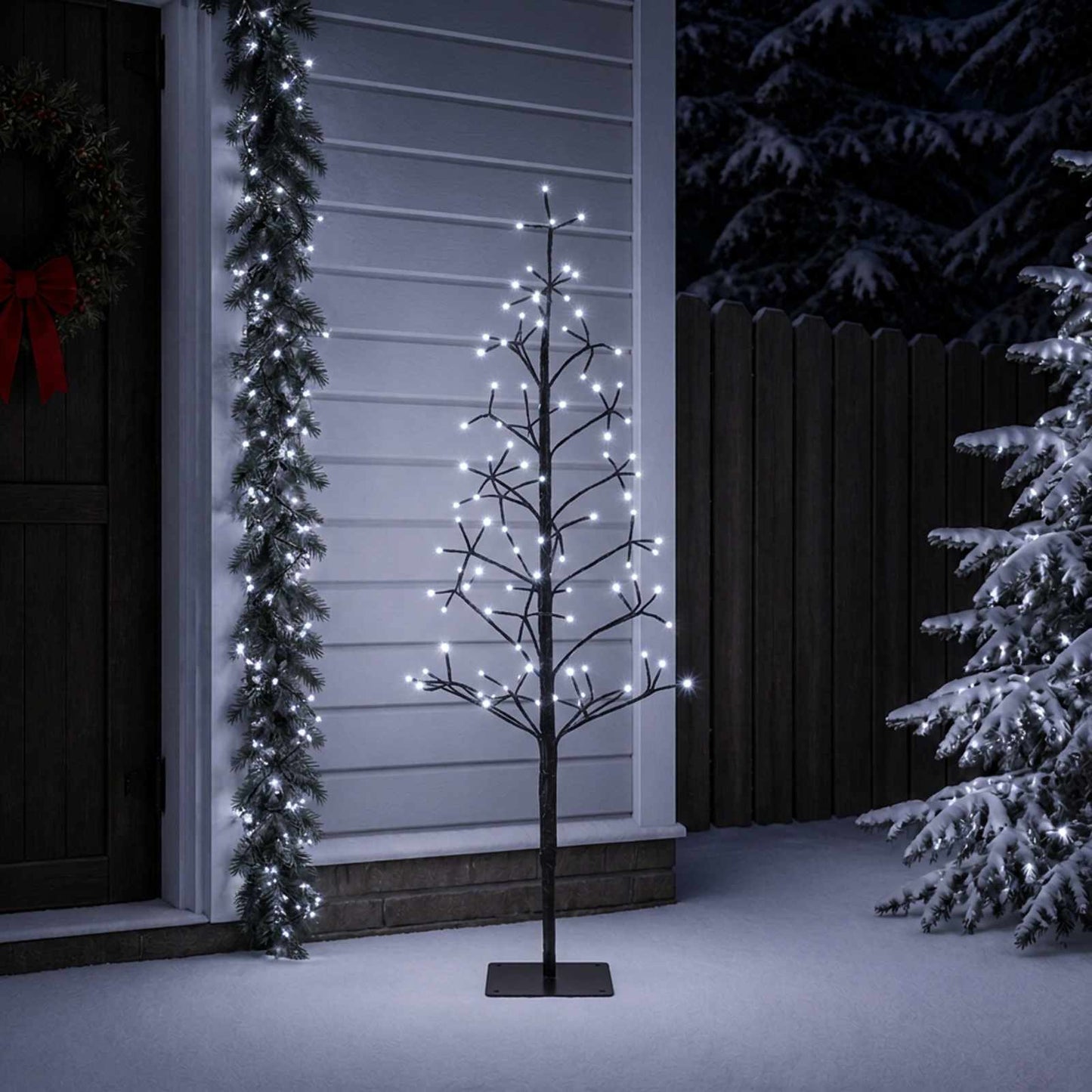 vidaXL Χριστουγεννιάτικο δέντρο LED με φωτάκια string Μαύρο