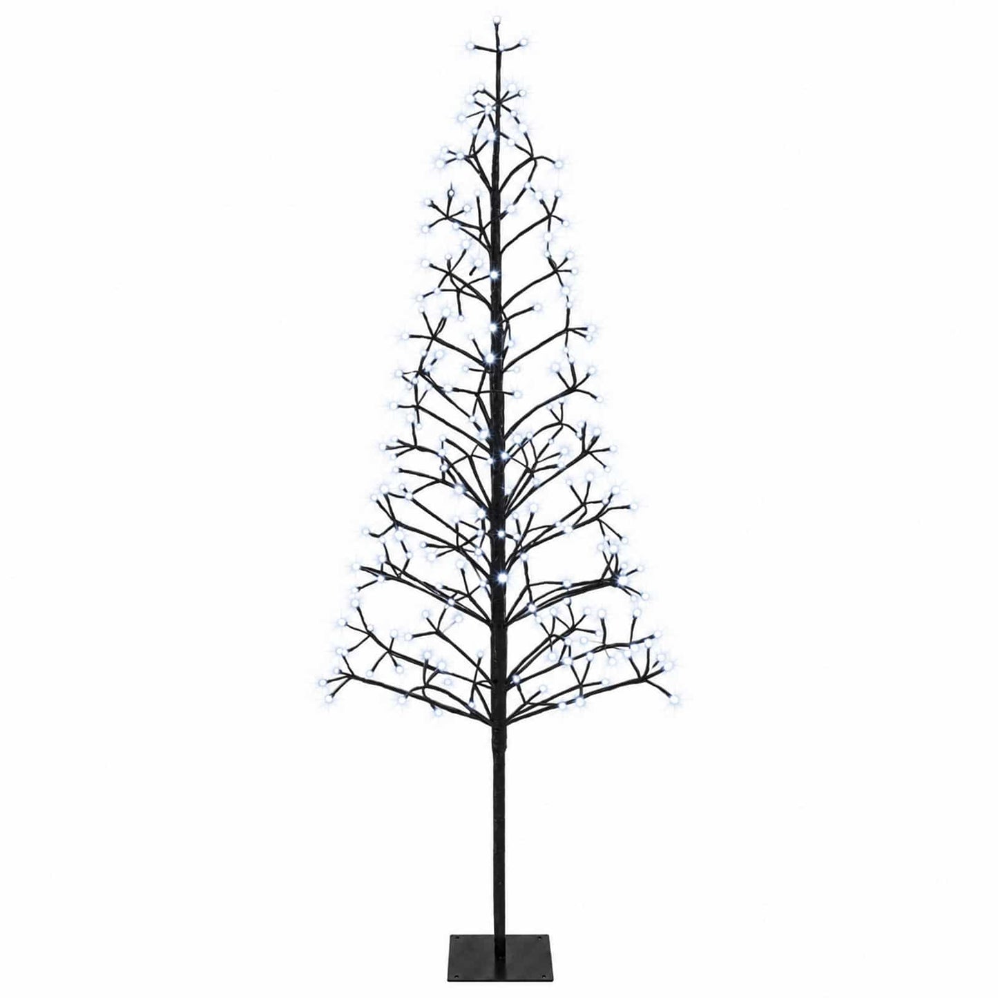 vidaXL Χριστουγεννιάτικο δέντρο LED με φωτάκια string Μαύρο 180 cm