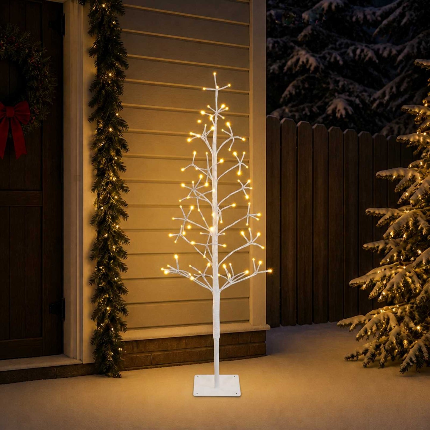 vidaXL Χριστουγεννιάτικο δέντρο LED με φωτάκια string Λευκό