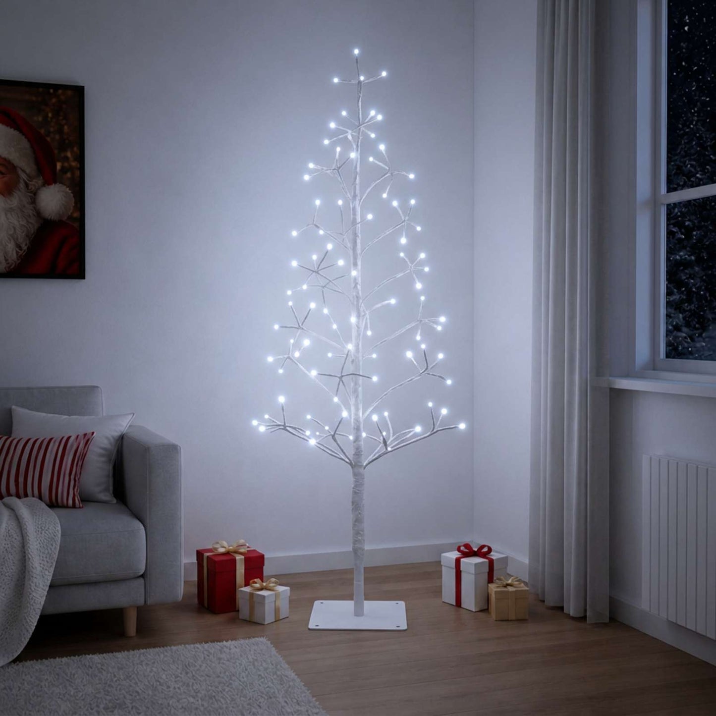 vidaXL Χριστουγεννιάτικο δέντρο LED με φωτάκια string Λευκό