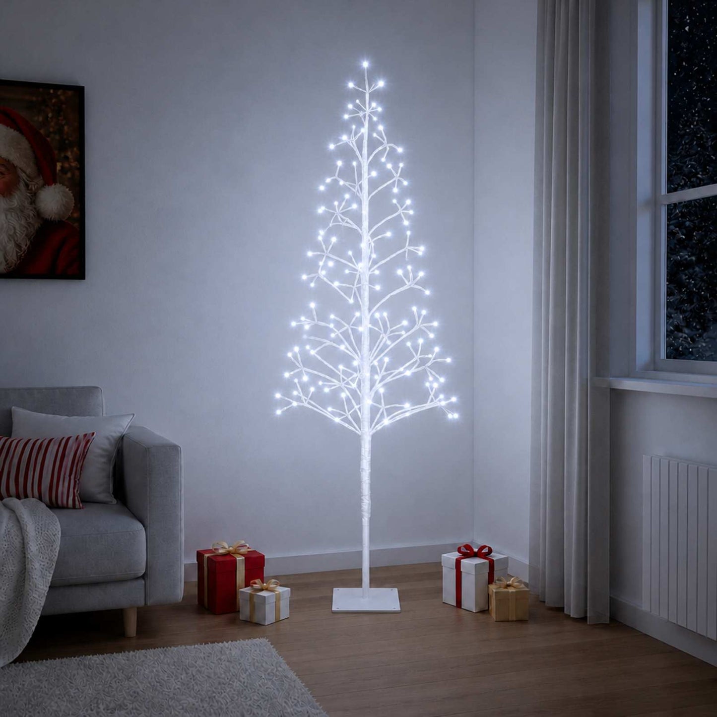 vidaXL Χριστουγεννιάτικο δέντρο LED με φωτάκια string Λευκό