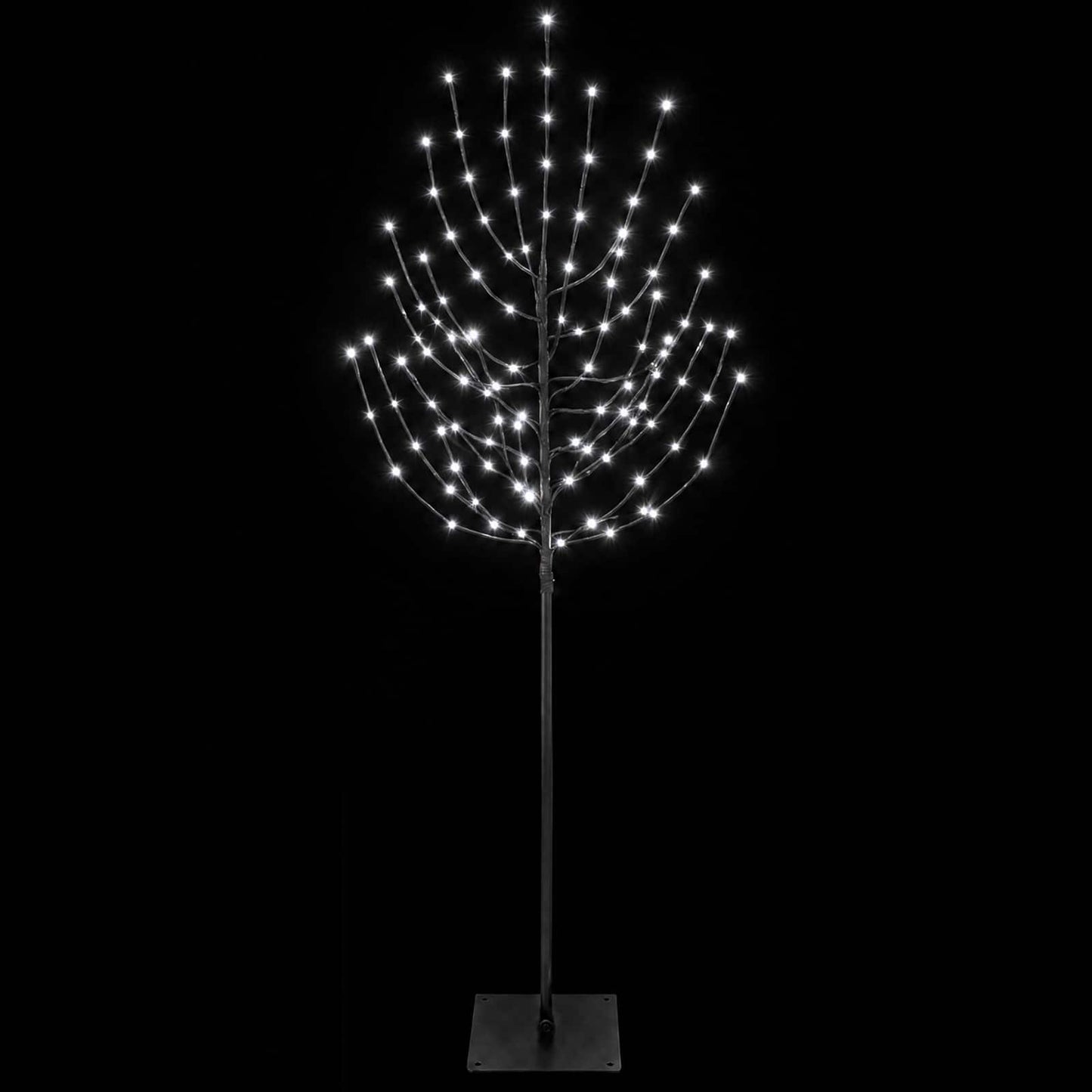 vidaXL LED Χριστουγεννιάτικο Δέντρο Μαύρο 20 x 20 x 180 cm Ατσάλι