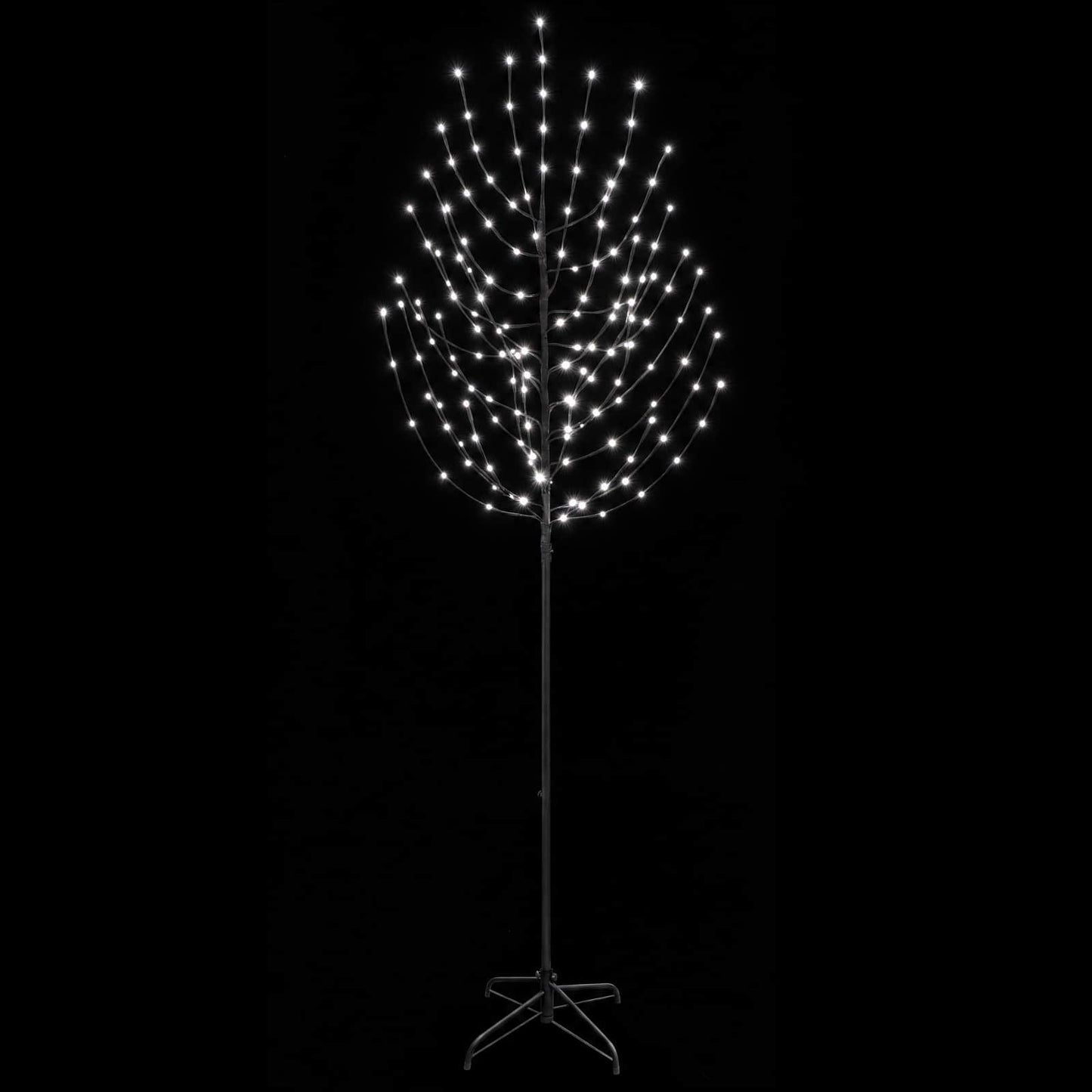 vidaXL LED Χριστουγεννιάτικο Δέντρο Μαύρο 210 cm Ατσάλι 180 LED