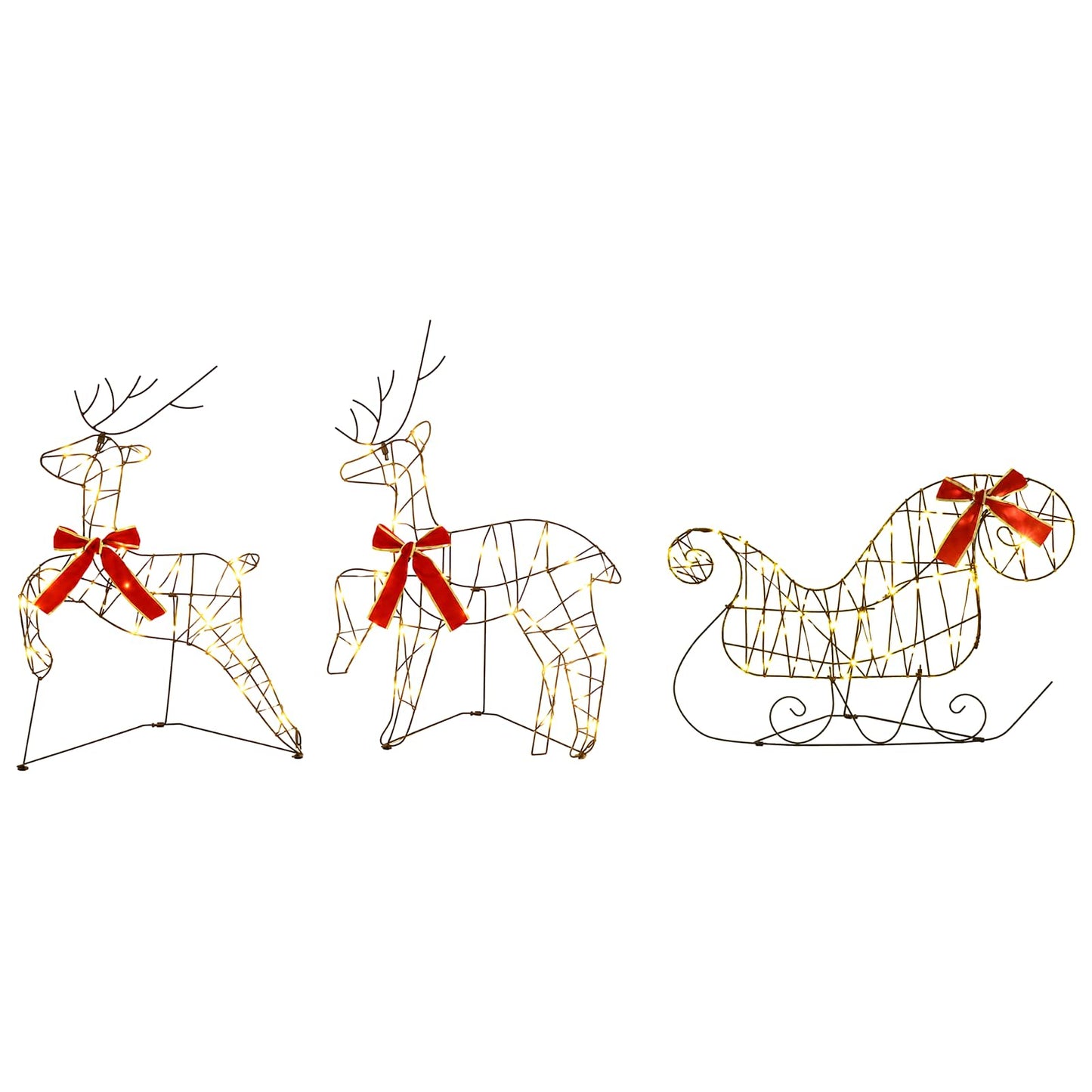 vidaXL Χριστουγεννιάτικος τάρανδος με έλκηθρο 7 τμχ. 320 LED