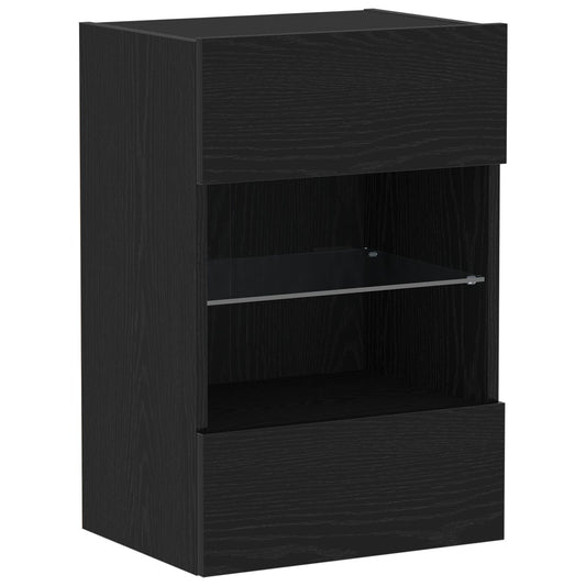 vidaXL LED TV Cabinet Μαύρη Δρυς 40x30x60,5cm Επεξεργασμένου Ξύλου