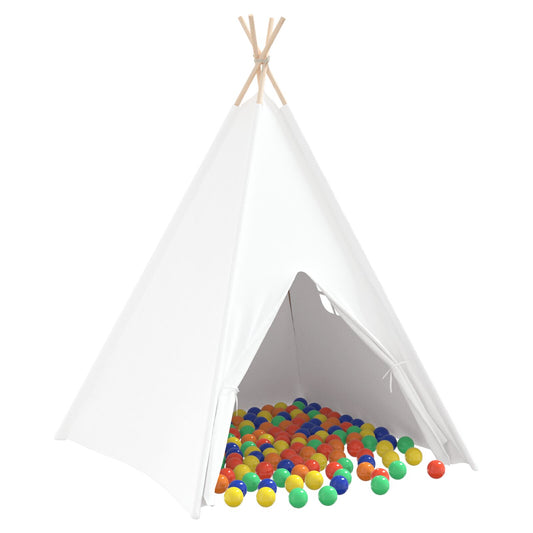 vidaXL Σκηνή Teepee για Παιδιά με Τσάντα Ροδάκινου και Μπάλες