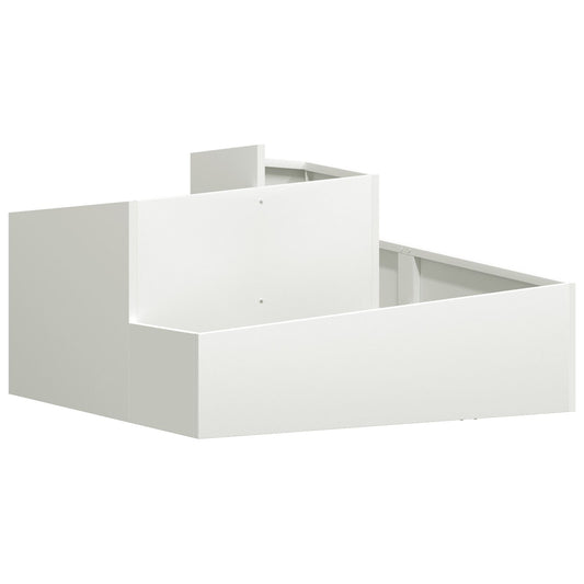 vidaXL Γλάστρα Λευκή 80x80x50 εκ. Κρύα Στερεά Χάλυβα