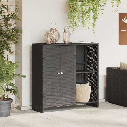 vidaXL Ντουλάπα αποθήκευσης Μαύρη 100x36x102 εκ. Ρατάν