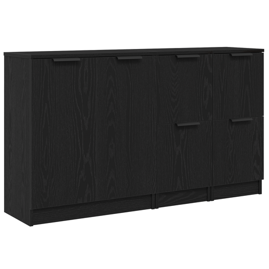 vidaXL Πλαϊνό γραφείο 3 τμχ. Μαύρη Οξυά 120 x 30 x 70 cm