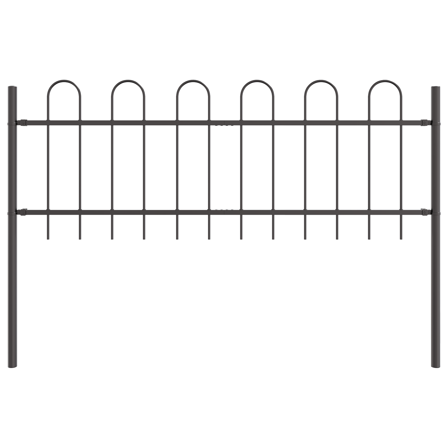 vidaXL Κήπος Φράχτης με Παλαιό Κιβώτιο Γκρί 3,4x0,6 μ Χάλυβας