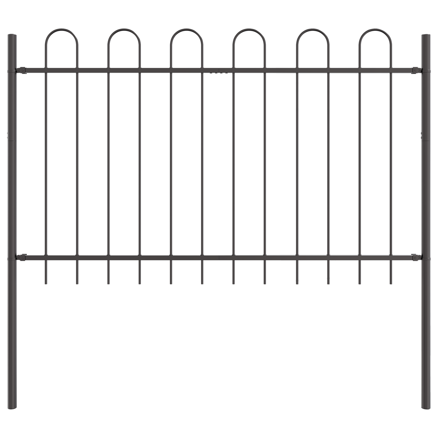 Φράχτης Κήπου vidaXL με Καμπύλη Κορυφή Γκρι 3,4x1 μ Χάλυβας