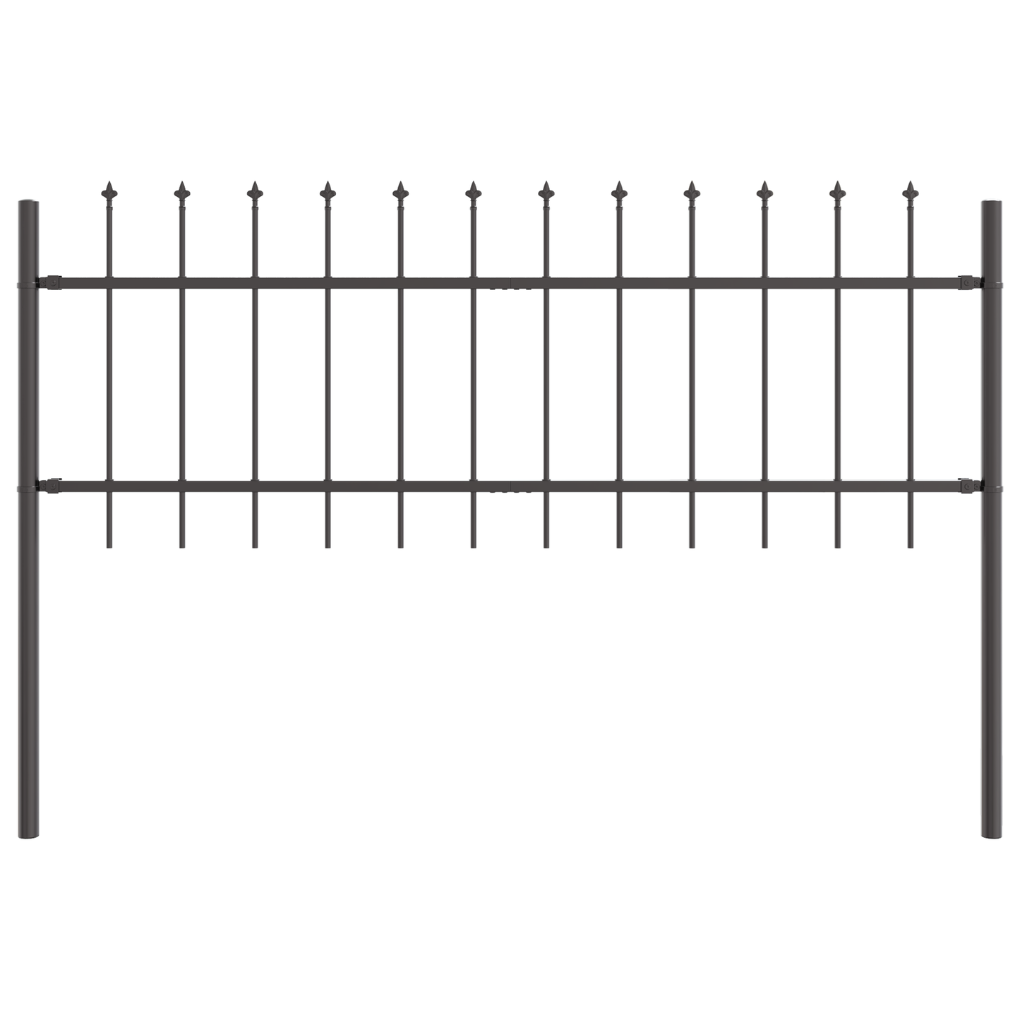 vidaXL Φράχτης Κήπου με Στεφάνι Γκρι 5,1x0,6 μ Χάλυβας