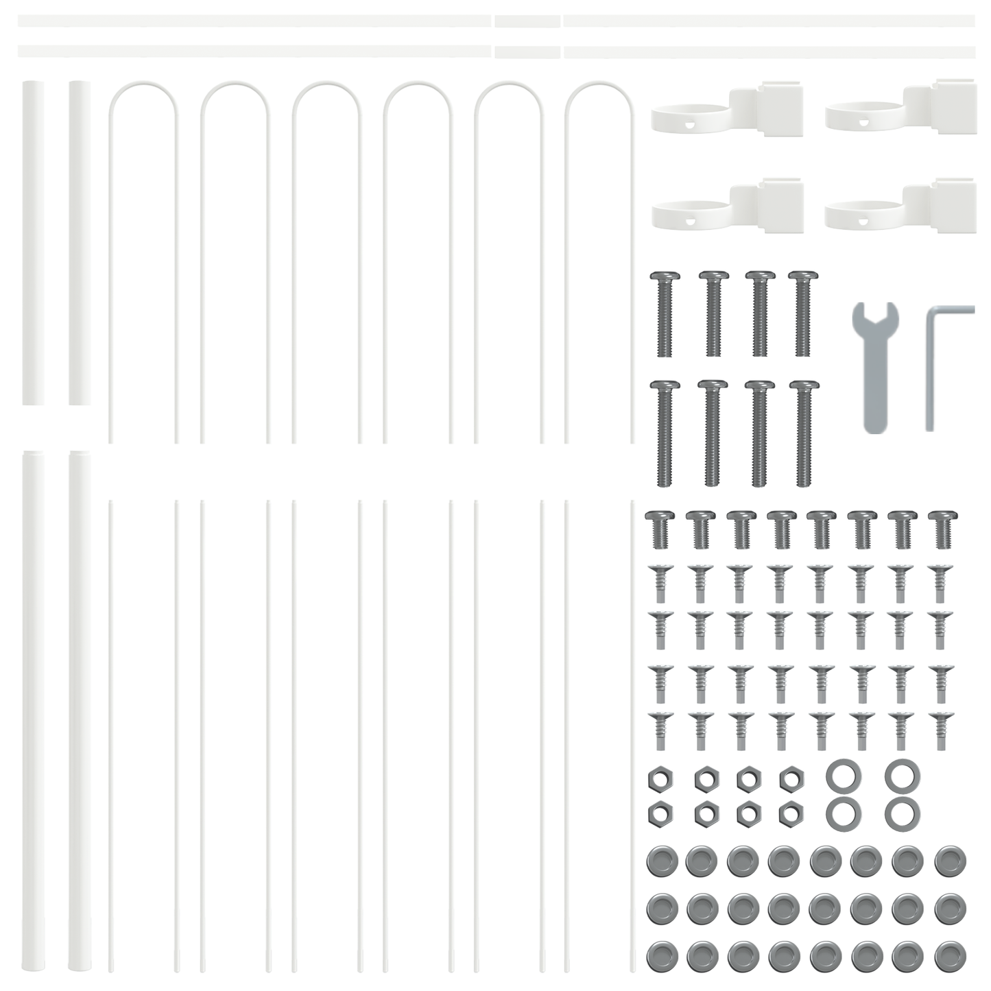 vidaXL Φράχτης Κήπου Λευκό 5.1 x 1.5 μ Ατσάλι με Επικάλυψη Πούδρας