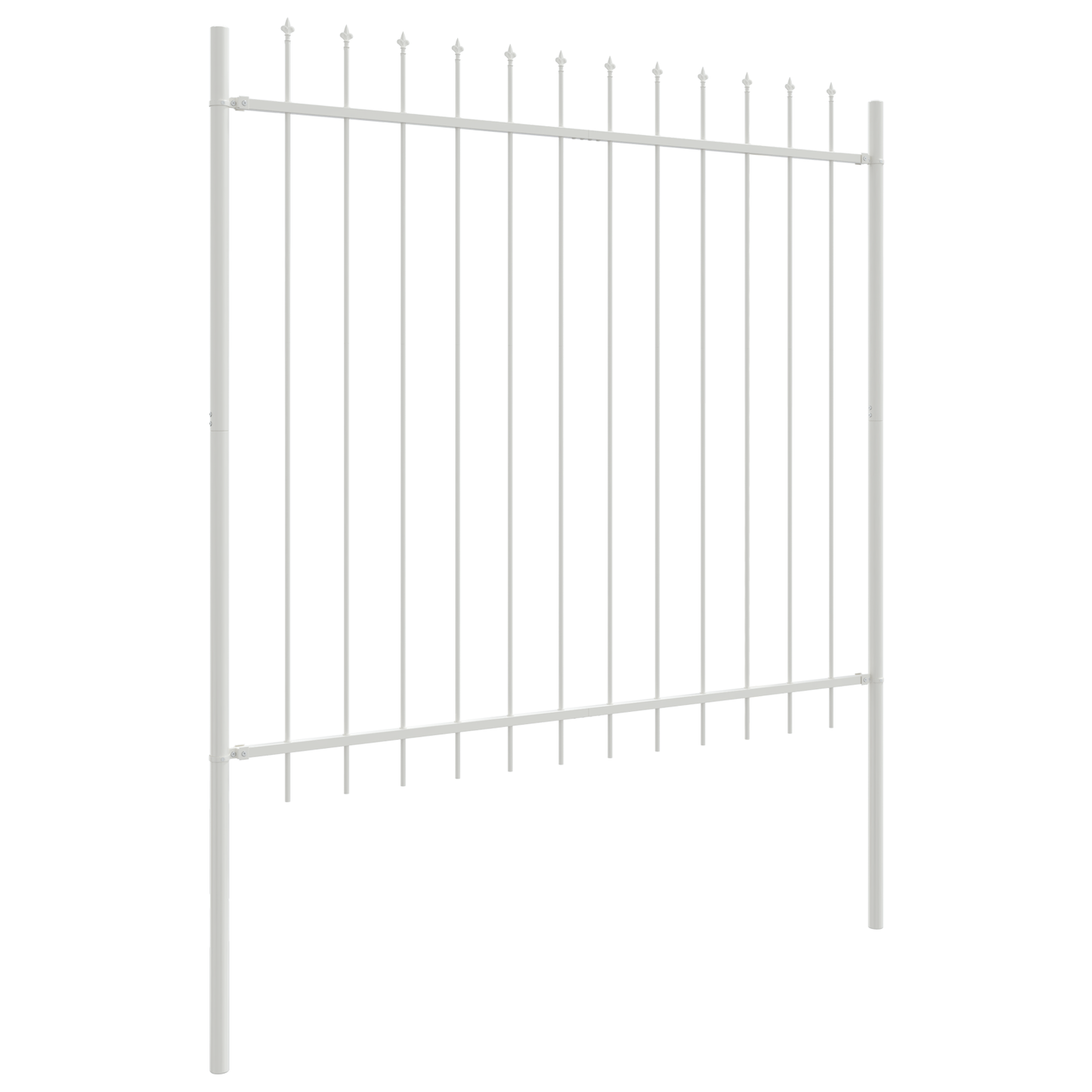 vidaXL Φράχτης Κήπου Λευκό 6.8 x 1.5 μ Ατσάλι με Επικάλυψη Πούδρας