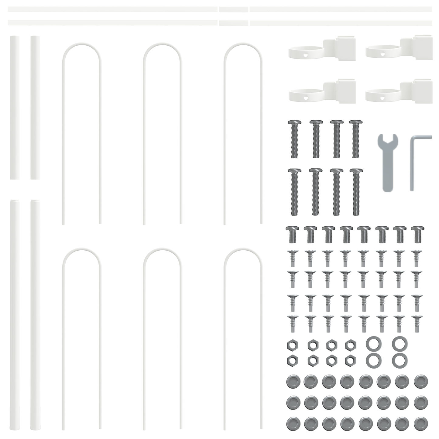 vidaXL Φράχτης Κήπου με Καμπυλωτή Κορυφή Λευκό 6,8x1 μ Κατασκευασμένος από Χάλυβα