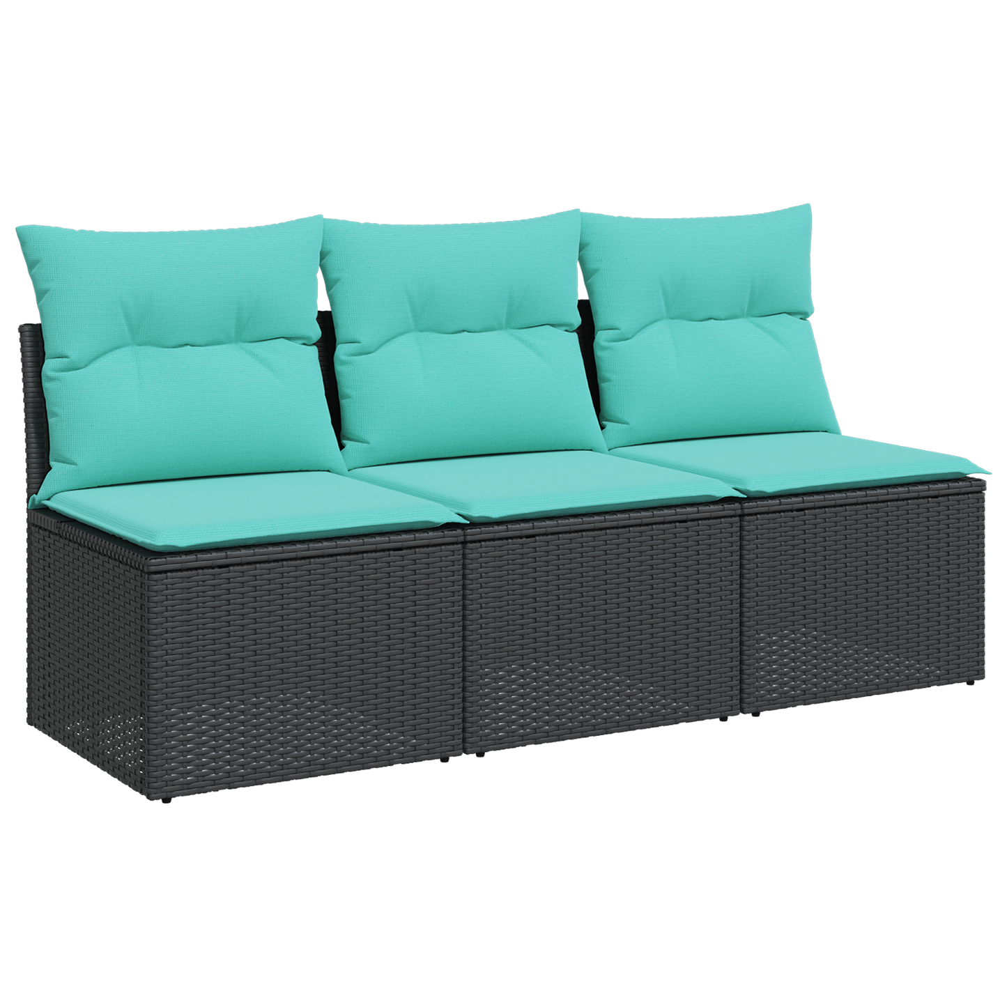 vidaXL Καναπές Κήπου με μαξιλάρι Μαύρο 165 x 62 x 69 εκ Πολυ ράταν
