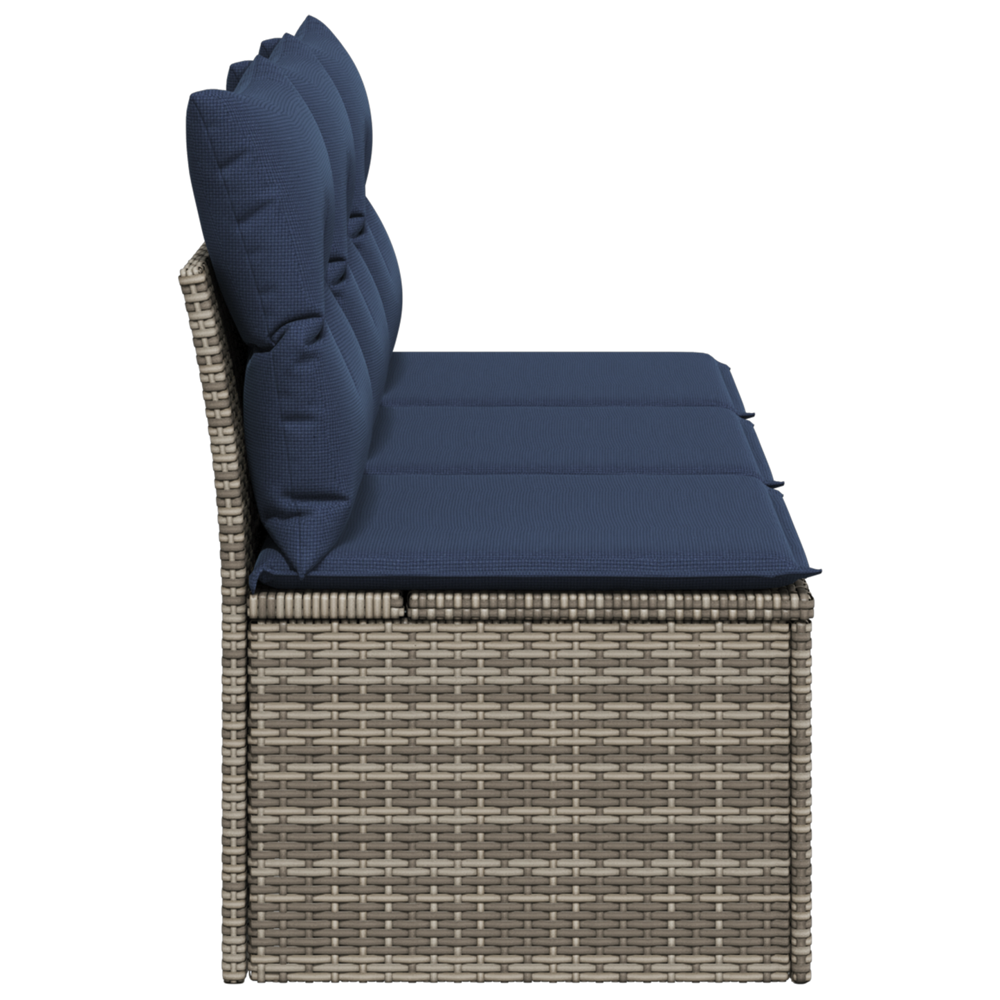 vidaXL Καναπές Κήπου με μαξιλάρι Γκρι 165 x 62 x 69 εκ Πολυ ράταν