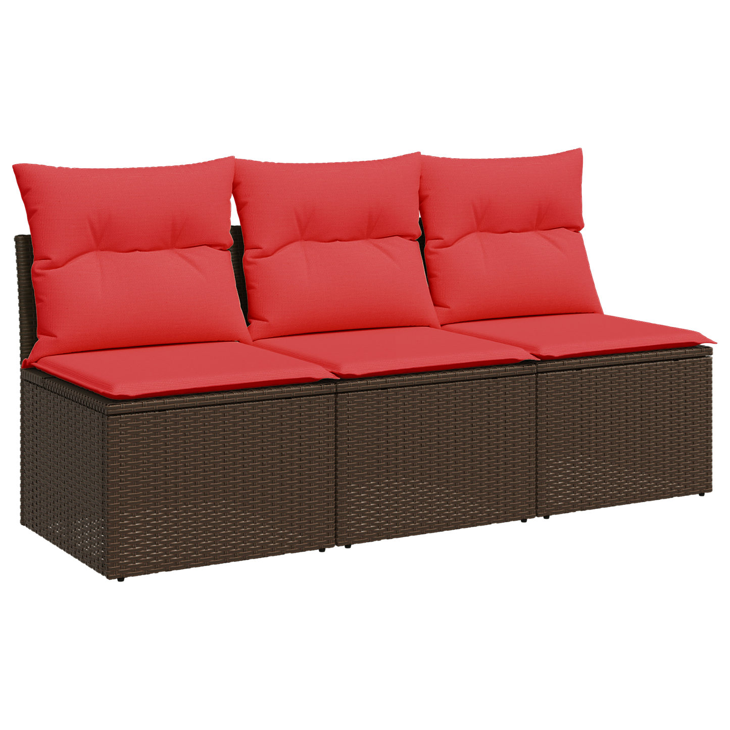 vidaXL Καναπές Κήπου με μαξιλάρι Καφέ 165 x 62 x 69 εκ Πολυ ράταν
