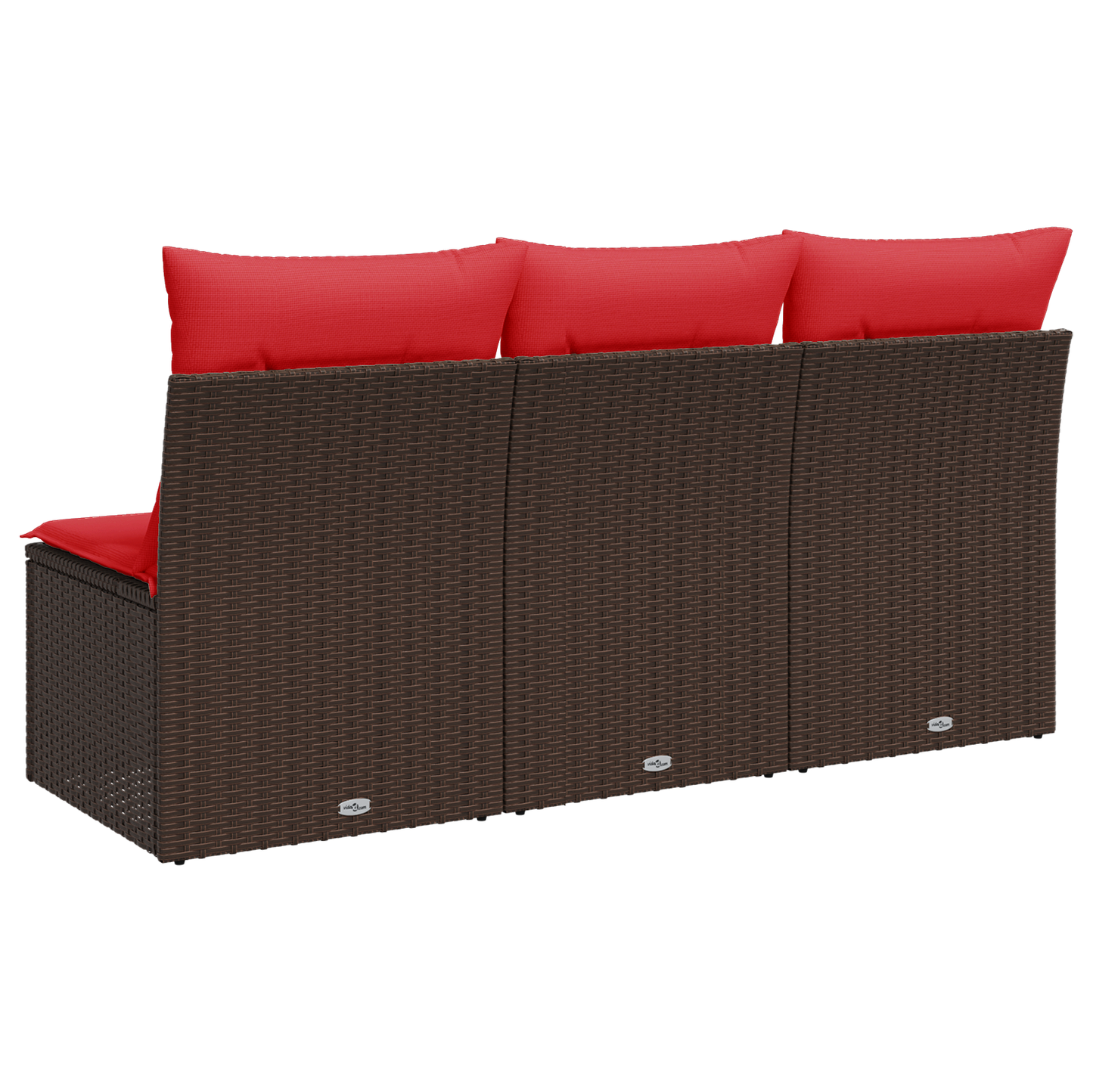 vidaXL Καναπές Κήπου με μαξιλάρι Καφέ 165 x 62 x 69 εκ Πολυ ράταν