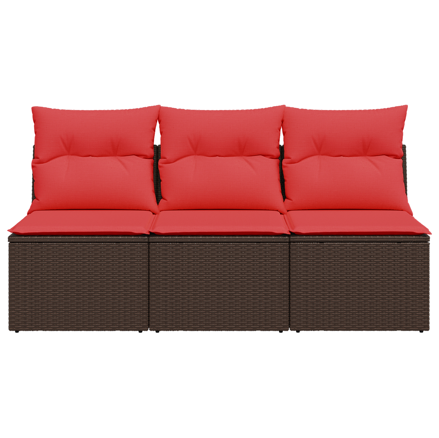vidaXL Καναπές Κήπου με μαξιλάρι Καφέ 165 x 62 x 69 εκ Πολυ ράταν