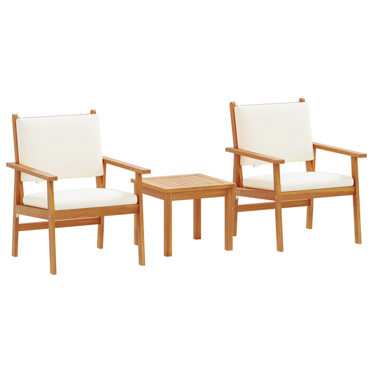 vidaXL Σετ Καναπέ Κήπου 3 pcs Καφέ 45 x 45 x 38 εκ. Μασίφ ξύλο ακακίας